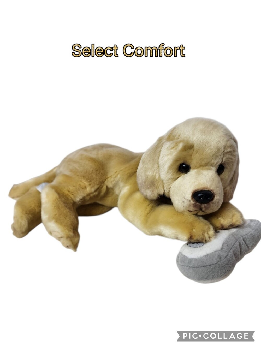 Select Comfort plush dog with Sleep Number remote soft realistic look